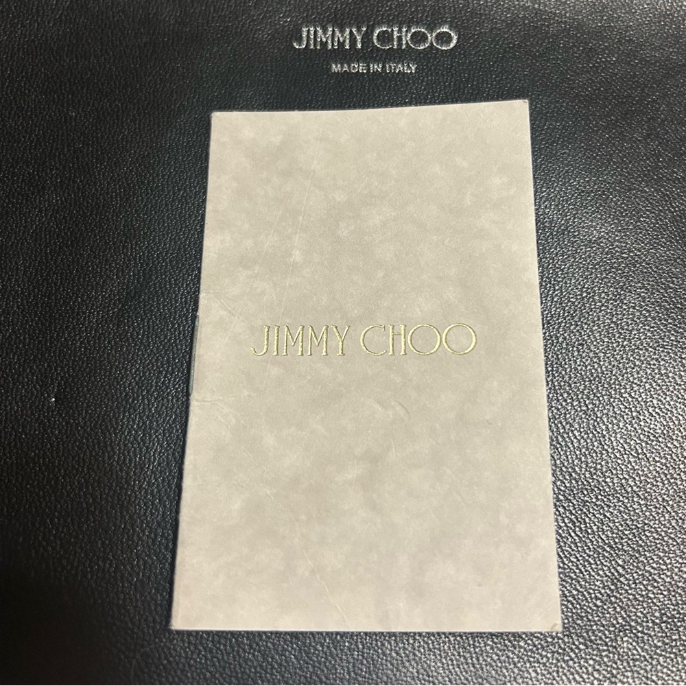 Jimmy Choo Black Leather Zip Pouch Clutch Made in Italy 12.25” - Picture 9 of 9
